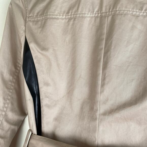 Theory Cliffa Jacket Size Small Khaki Double Breasted Trench Belted Cotton - Picture 10 of 14